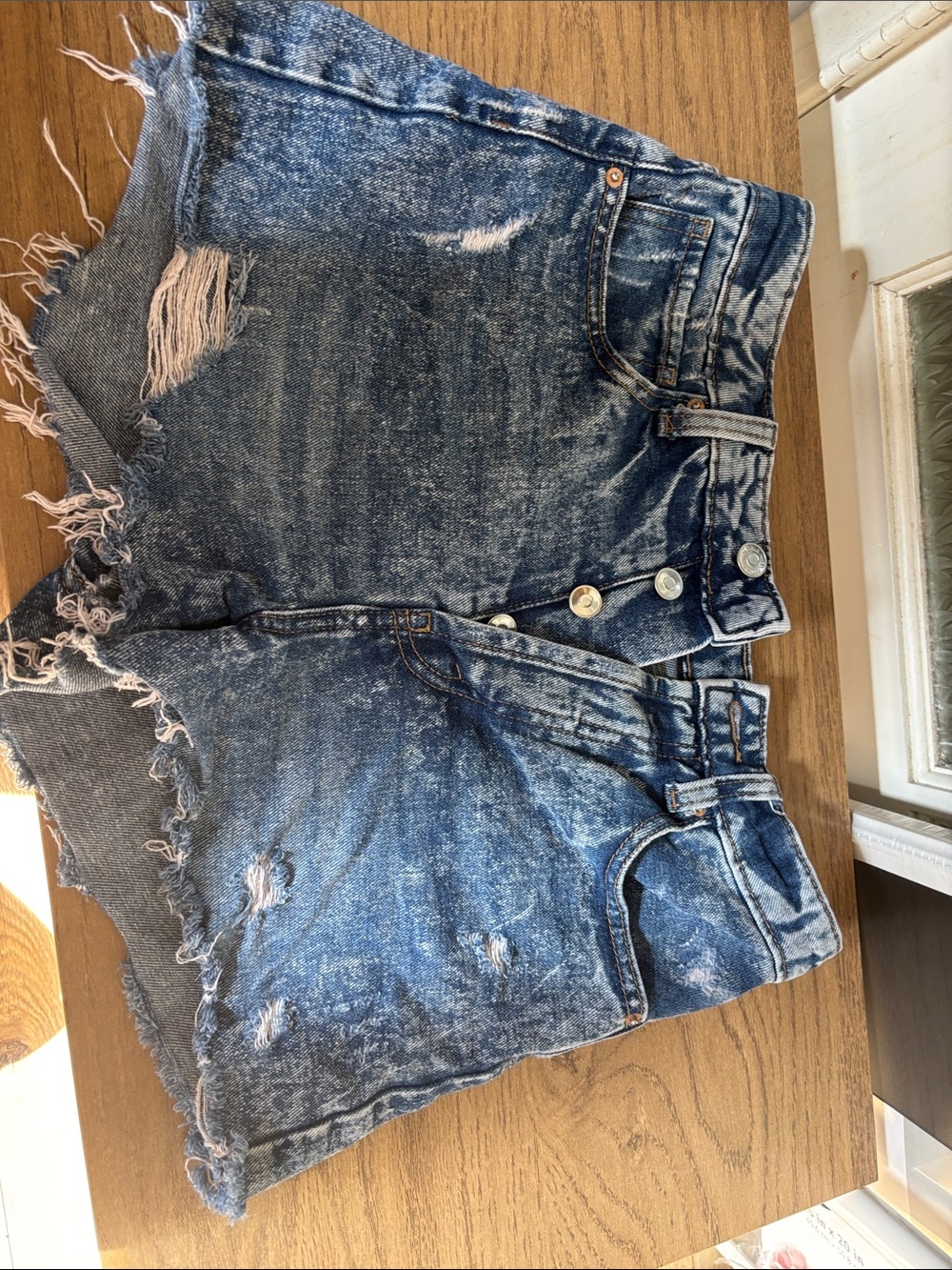 wild fable Distressed Blue Denim Cutoff Shorts